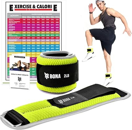 Bona Fitness Adjustable Ankle Weights with Reflective Trim/2-5lbs (1 Pair) Durable Ankle Wrist We... | Amazon (US)