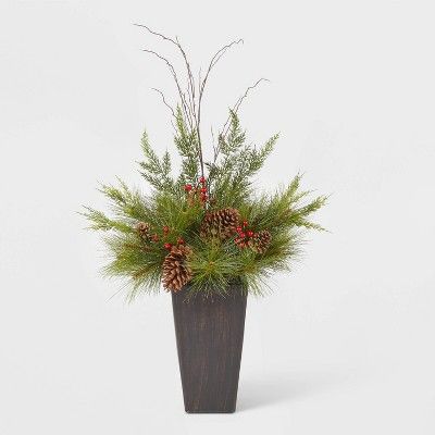 3.5' Unlit Spruce Top Porch Pine in Bronze Pot Artificial Christmas Tree - Wondershop™ | Target