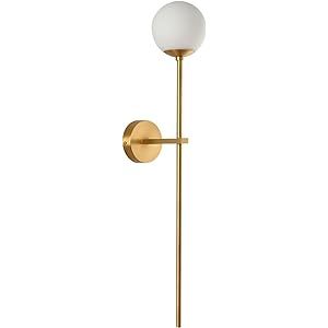 BOKT Glass Globe Wall Sconce Lamp 1 Light Modern Wall Mounted Light Golden Antique Brass Wall Light  | Amazon (US)
