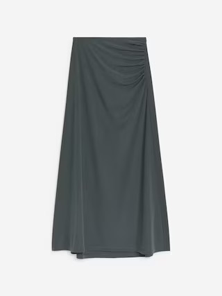 Gathered Maxi Skirt – Dark Grey – Women – ARKET GB | Arket UK
