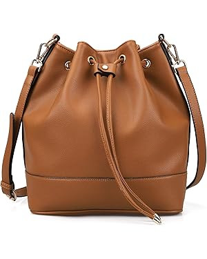 AFKOMST Bucket Bags and Purses For Women Drawstring Hobo and Shoulder Handbags with 2 Detachable ... | Amazon (US)