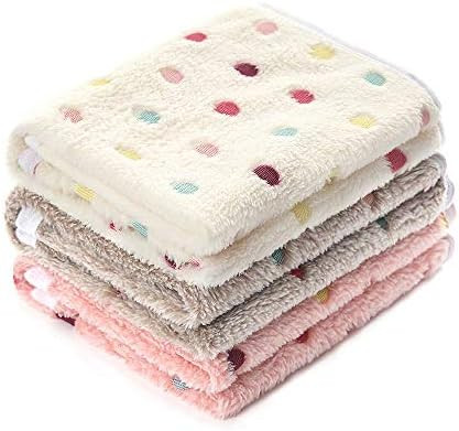 1 Pack 3 Blankets Super Soft Cute Dot Pattern Pet Blanket Flannel Throw for Dog Puppy Cat Beige/B... | Amazon (US)
