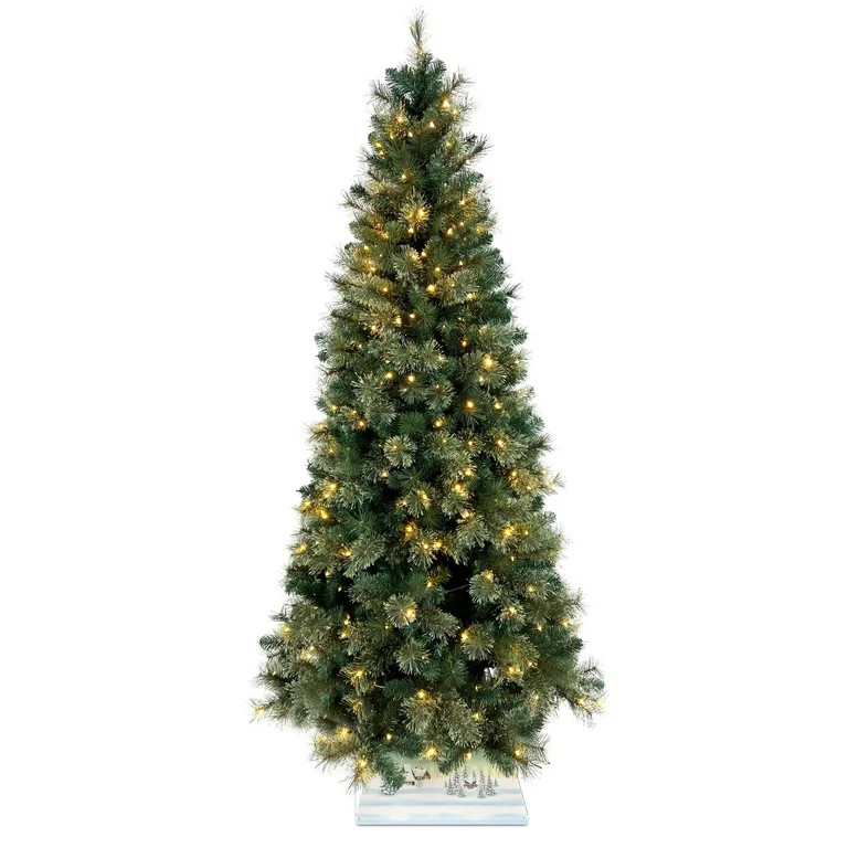 Flexible Flyer 7.5 ft Cashmere Christmas Tree Pre-Lit 450 Multicolor LED Lights Full Realistic Gr... | Walmart (US)