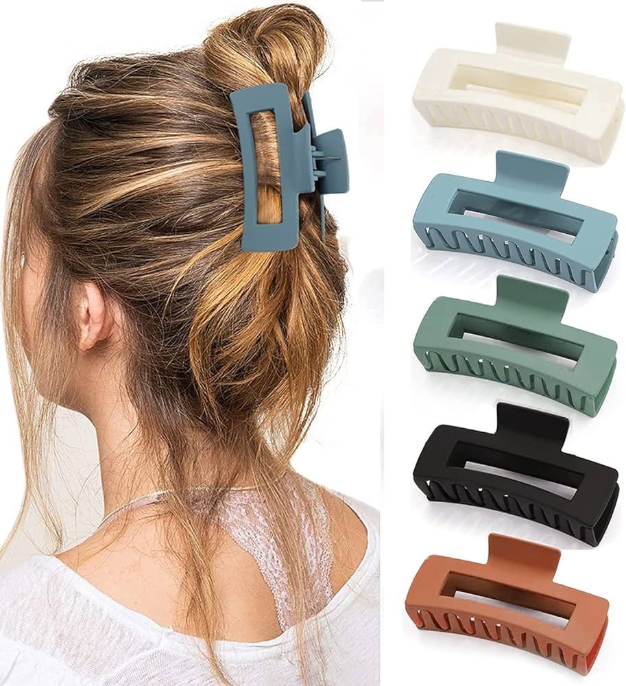 5 Pcs Hair Claw Clips，Nonslip Large Claw Clip Strong Hold Hair Clips Suitable for Women Fashion... | Amazon (CA)