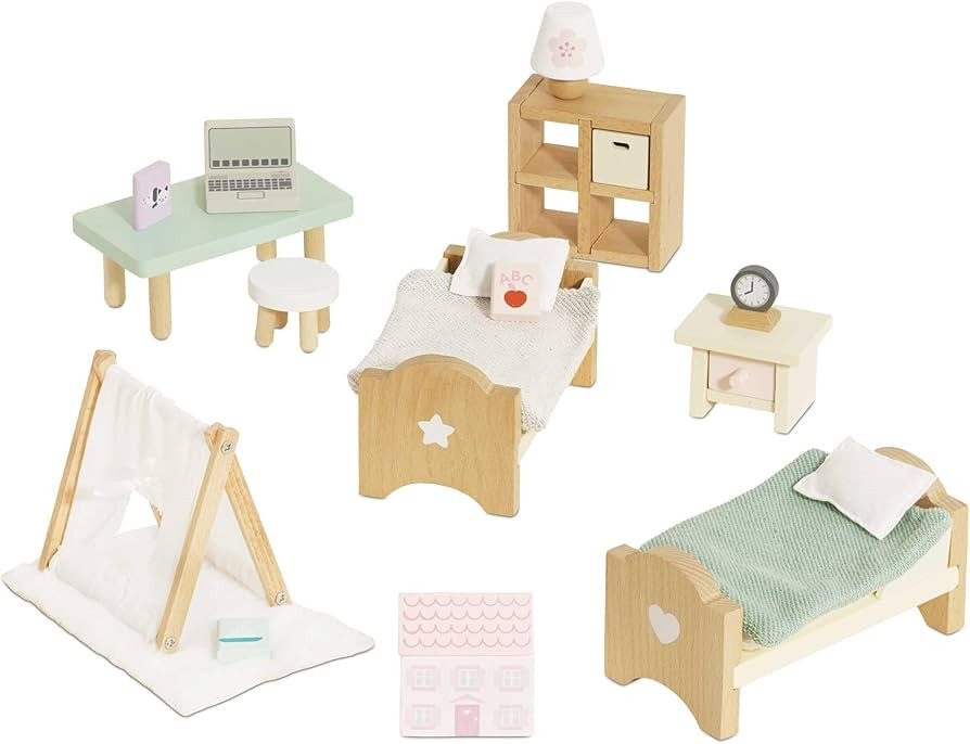Le Toy Van - SugarPlum Wooden Bedroom Set | Dolls House Accessories Play Set For Dolls Houses | G... | Amazon (US)