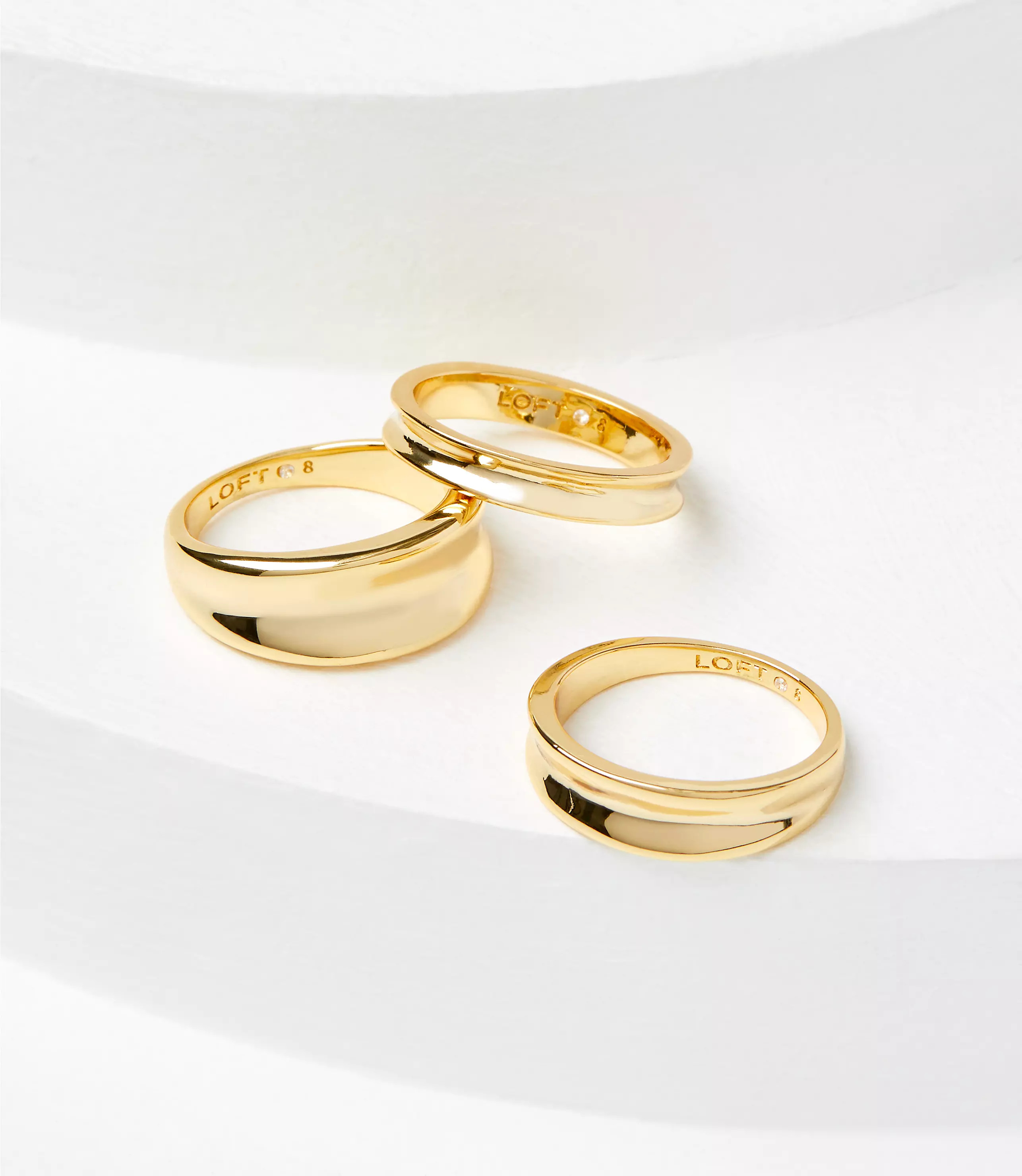 Modern Metallic Molded Ring Set | LOFT