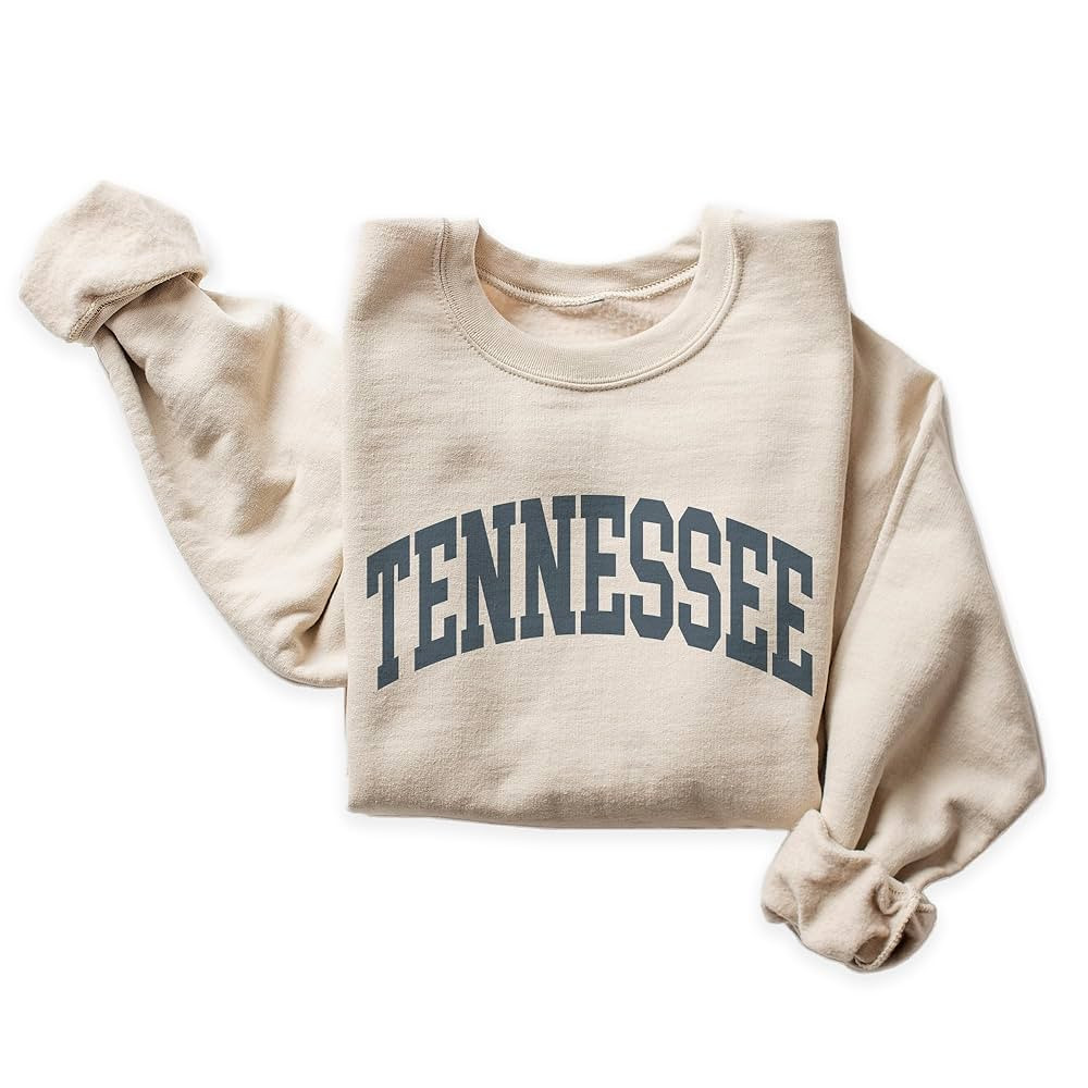 Tennessee Sweatshirt - Tennessee TN Pullover - Faded Vintage Athletic Aesthetic Varsity Style - T... | Amazon (US)