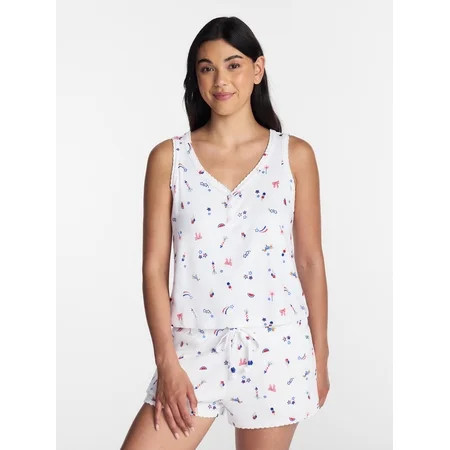 Fourth of July Women's Pointelle Top and Shorts Pajama Set from Way to Celebrate, 2-Piece, Sizes XS-3X | Walmart (US)