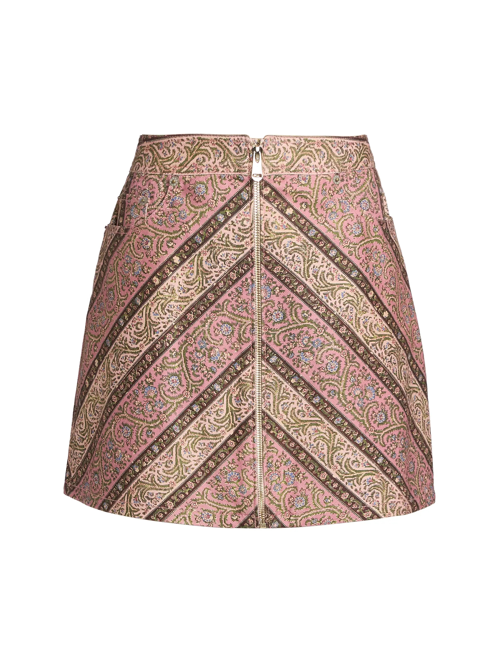 Nicole Pepper Paisley Denim Miniskirt | Saks Fifth Avenue