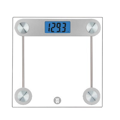Digital Glass Scale with LCD Display and Backlight Clear - Weight Watchers: Electronic Personal Bathroom Scale, 400 lb Capacity | Target