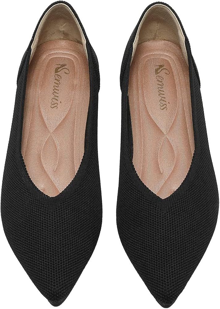 Semwiss Women's Ballet Flats Comfortable Casual Dressy Shoes,Work Flats Office Shoes Pointed Toe ... | Amazon (US)