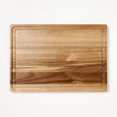 14"x20" Acacia Wood Carving Board with Juice Groove Natural - Figmint™: Reversible Wooden Cutti... | Target