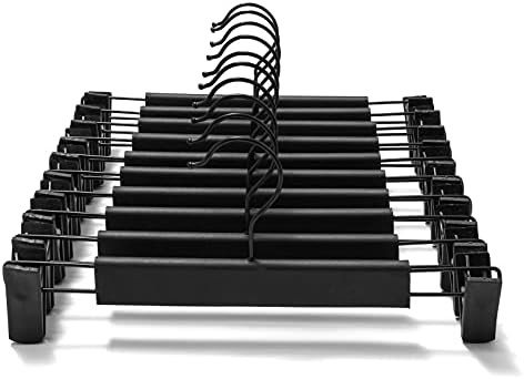 GUANJUNE 10 Pack Clothes Pants Hangers, Space-Saving Skirt Holders with 360 ° Swivel Hooks, Adju... | Amazon (US)