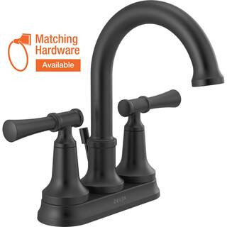 Chamberlain 4 in. Centerset 2-Handle Bathroom Faucet in Matte Black | The Home Depot