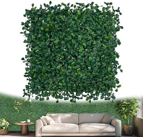 ODTORY Artificial Greenery Grass Wall Panel, 10x10 Inch 6-Pack (4.2 sqft), UV-Anti Fake Ivy Fence... | Amazon (US)