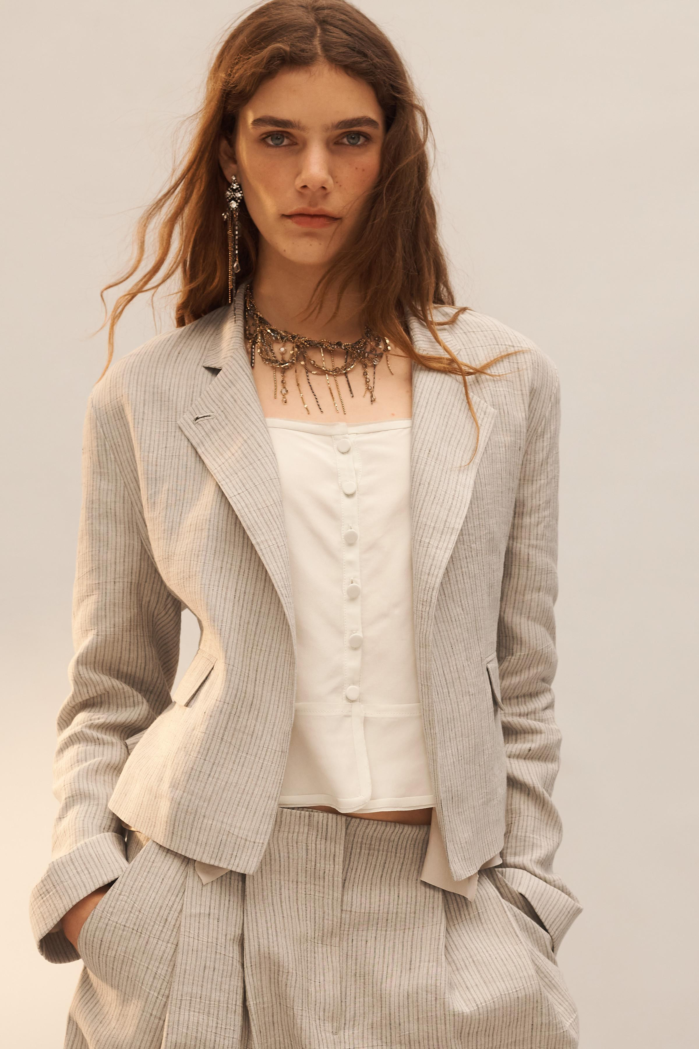 LIMITED EDITION STRIPED LINEN BLEND BLAZER | Zara US