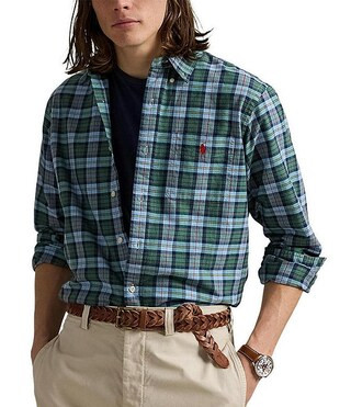 Classic Fit Plaid Oxford Long Sleeve Woven Shirt | Dillard's