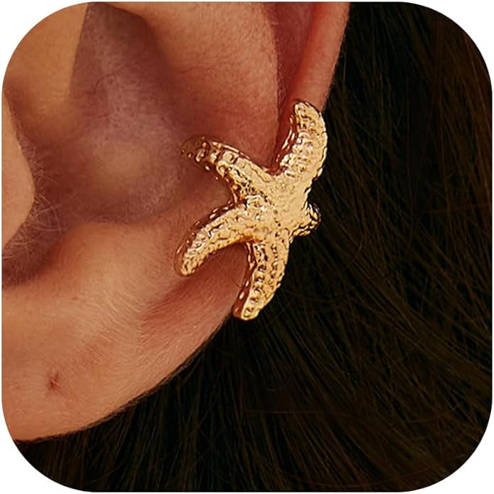 Starfish Earrings for Women Gold Pearl Starfish Tropical Stud Earrings Summer Beach Ocean Jewelry... | Amazon (US)
