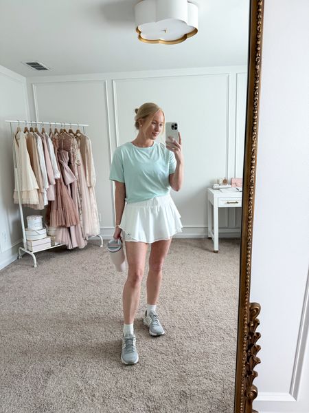 Pretty athletic-wear look from Target! Both the top and skirt are light and airy to keep you from getting too hot! Wearing size small in both. Athleisure // athletic wear// workout outfits // summer outfits // casual outfits // daytime outfits // Target finds // Target fashion  

#LTKSeasonal #LTKFitness #LTKActive