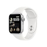 Apple Watch SE (2nd Gen) [GPS 40mm] Smart Watch w/Silver Aluminum Case & White Sport Band - S/M. Fit | Amazon (US)