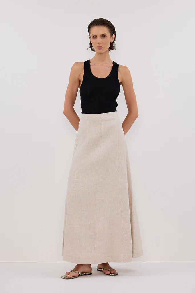MONIQUE NATURAL LINEN SKIRT | DISSH