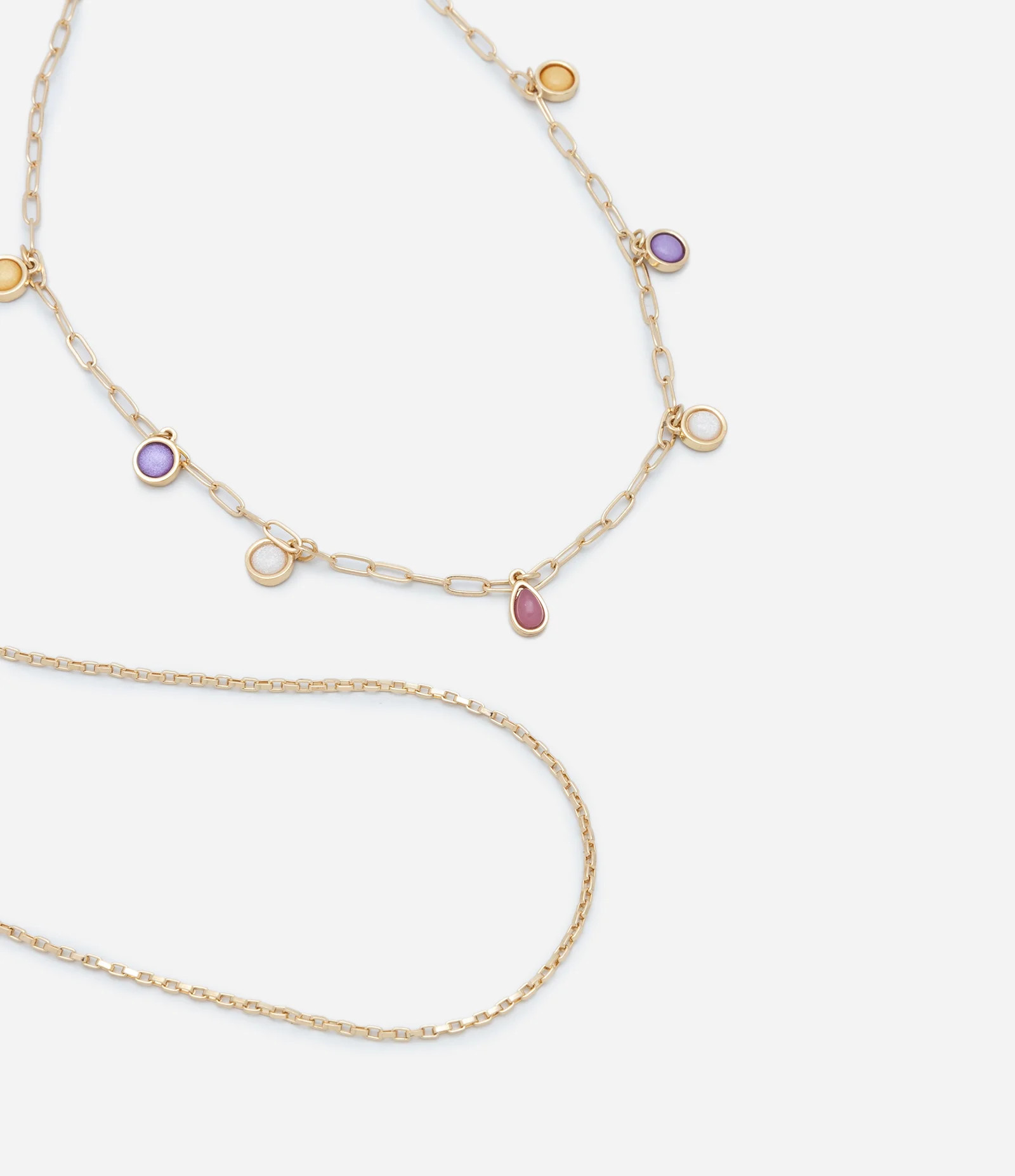 Colar Duplo em Resina com Pingente Bolinhas Dourado - Lojas Renner | Renner (BR)