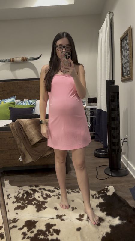 Obsessed with this $30 Barbie pink exercise dress from Target! Wearing a small but size down if you’re not pregnant. 

#LTKSeasonal #LTKfindsunder50 #LTKbump