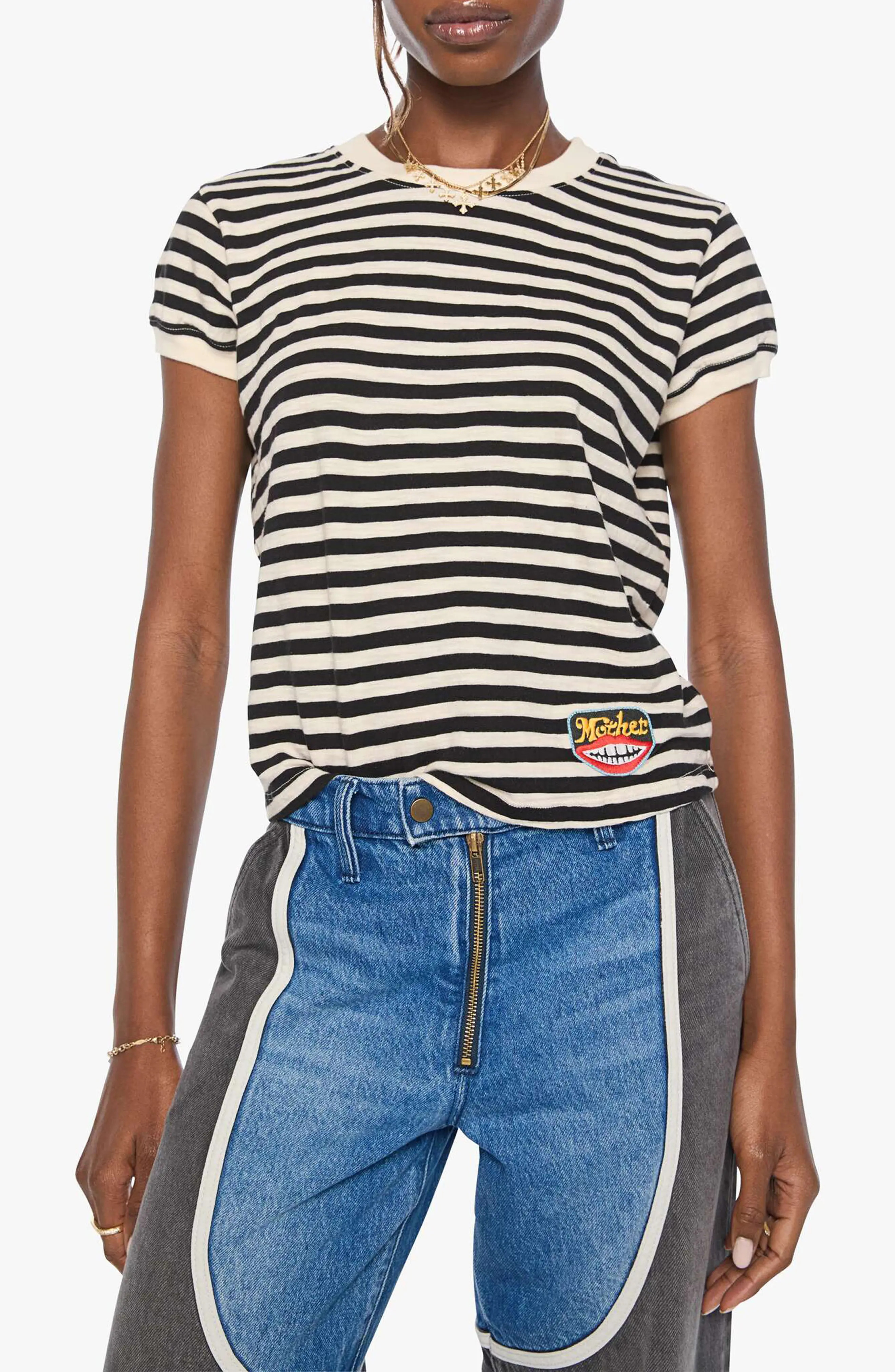 MOTHER The Boxy Goodie Goodie Striped T-Shirt (Women) | Nordstrom | Nordstrom
