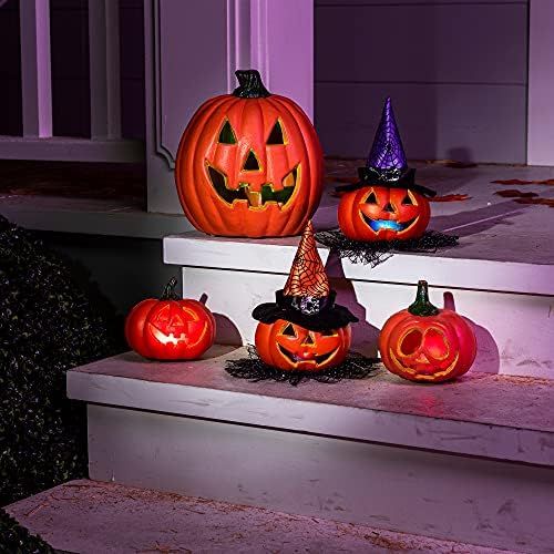 JOYIN 5 Packs Halloween Light up Jack-o’-Lantern Combo Set, Pumpkin Prop with LED Light Hallowe... | Amazon (US)