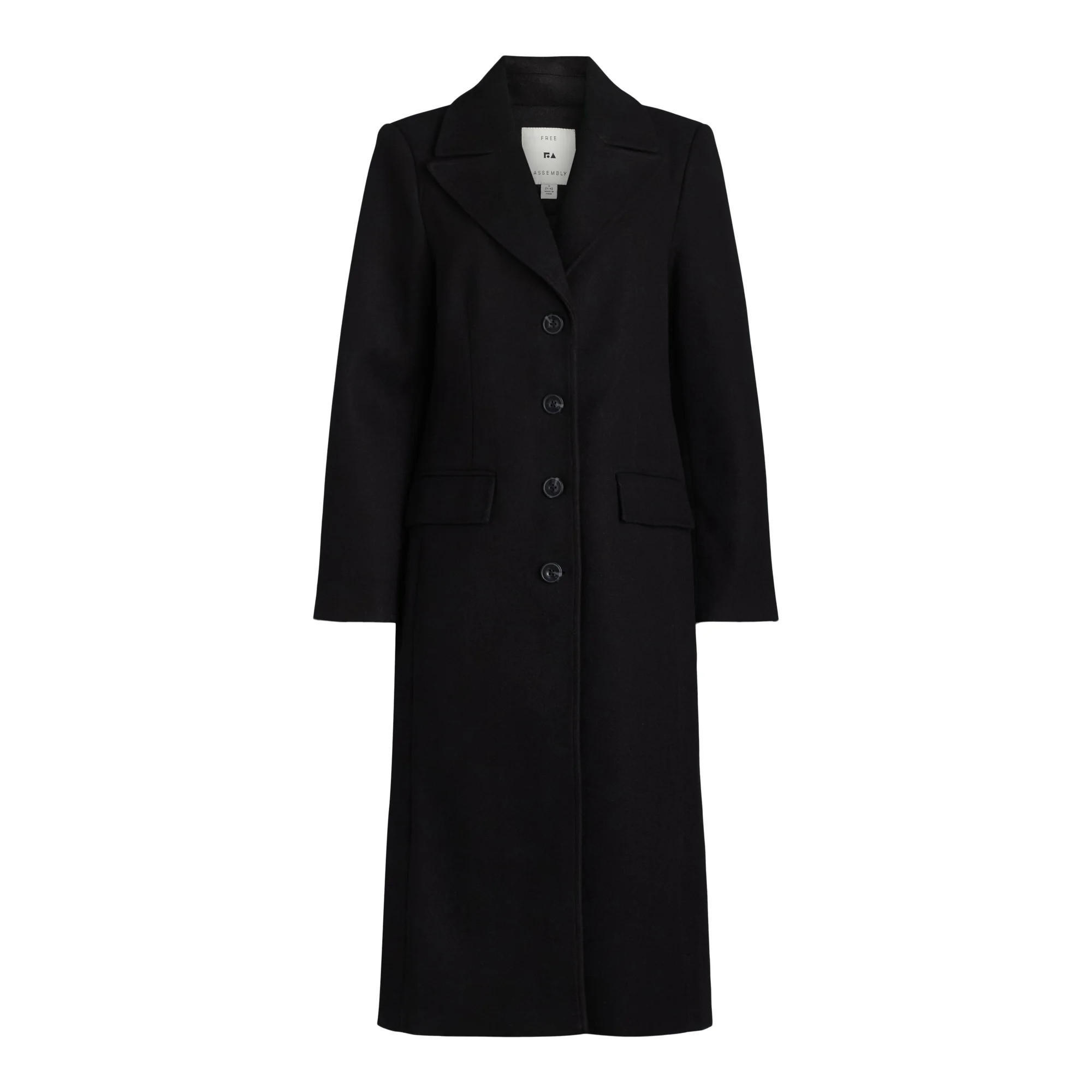 Free Assembly Women’s Faux Wool Long Coat, Sizes XS-XXL | Walmart (US)