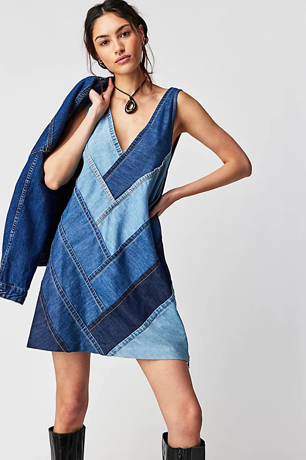 Patches Of Denim Mini Dress | Free People (Global - UK&FR Excluded)