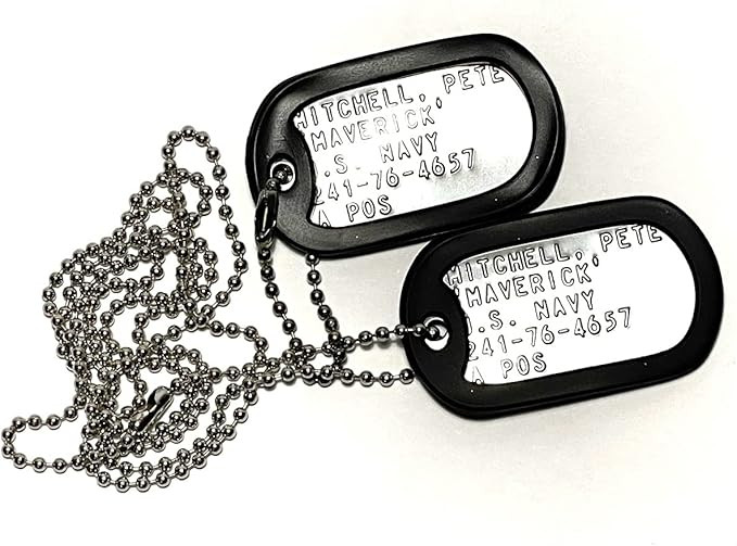 MAVERICK Stainless Steel Military Dog Tag Set Halloween Costume Prop | Amazon (US)