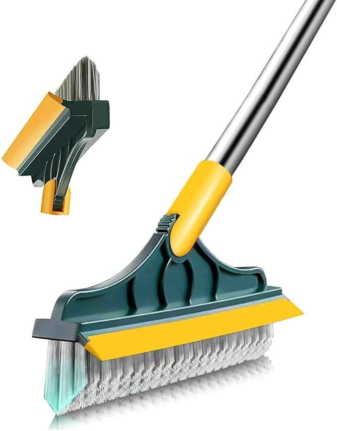 2 in 1 Floor Brush Scrubber with Long Handle Grout Brush Scrape Stiff Bristle Cleaning Scrub Brus... | Amazon (US)
