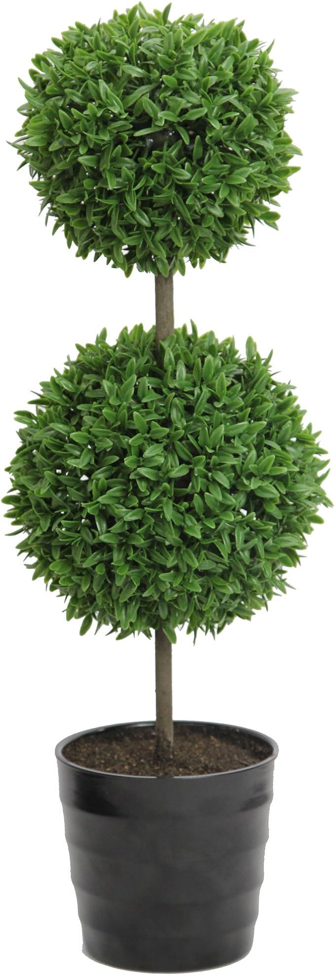 Admired By Nature GTR7681-GREEN 18" Tall Artificial Tabletop English Boxwood Double Ball Shaped T... | Amazon (US)