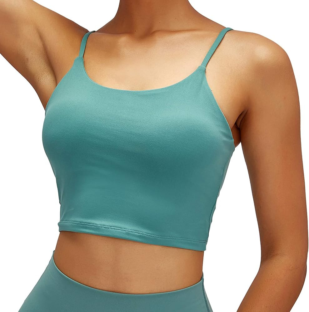 Lemedy Women Padded Sports Bra Fitness Workout Running Shirts Yoga Tank Top | Amazon (US)