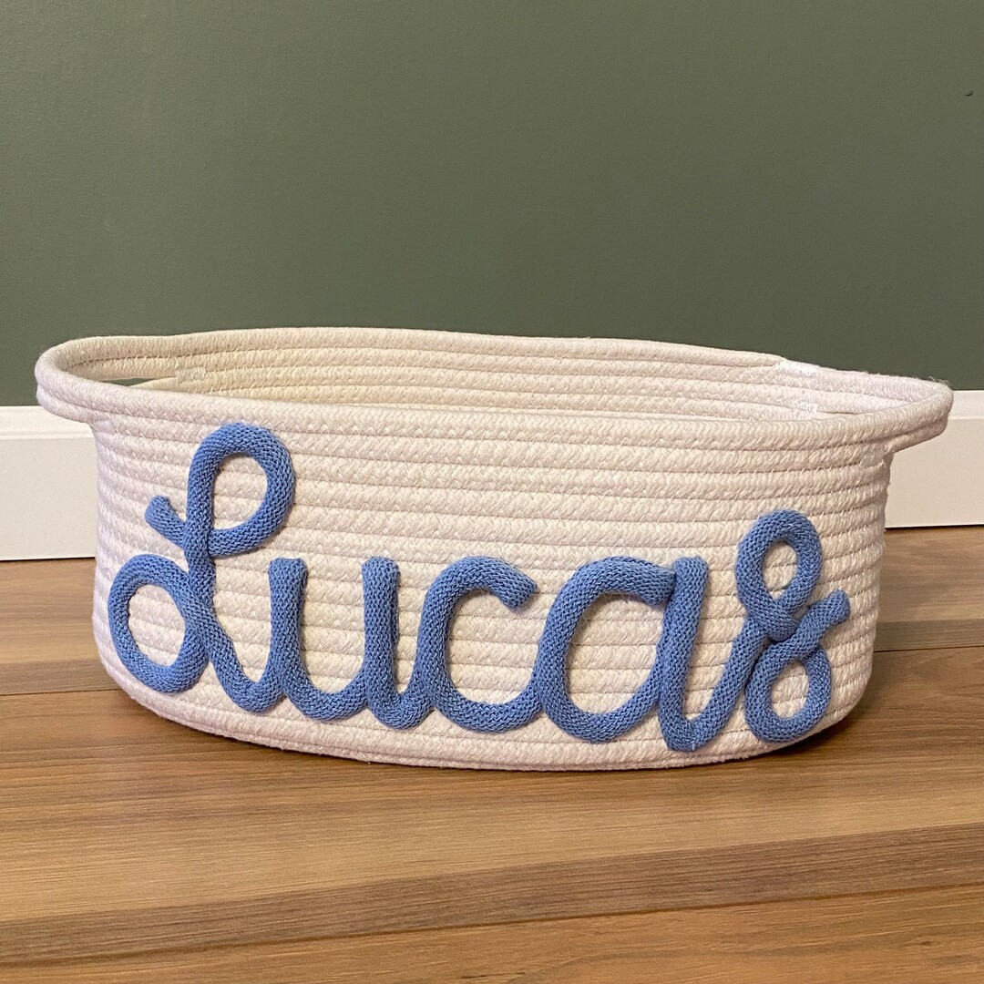 Personalized Baby Shower Gift Basket, Easter Basket, Customized Rope Name Basket, Monogram Gift, ... | Etsy (US)