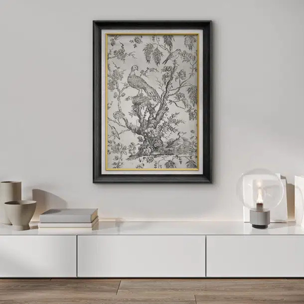 " IDEA4WALL Premium Framed Wall Art Bird In Forest Tree Duotone Sketch Nature Wilderness Illustra... | Wayfair North America