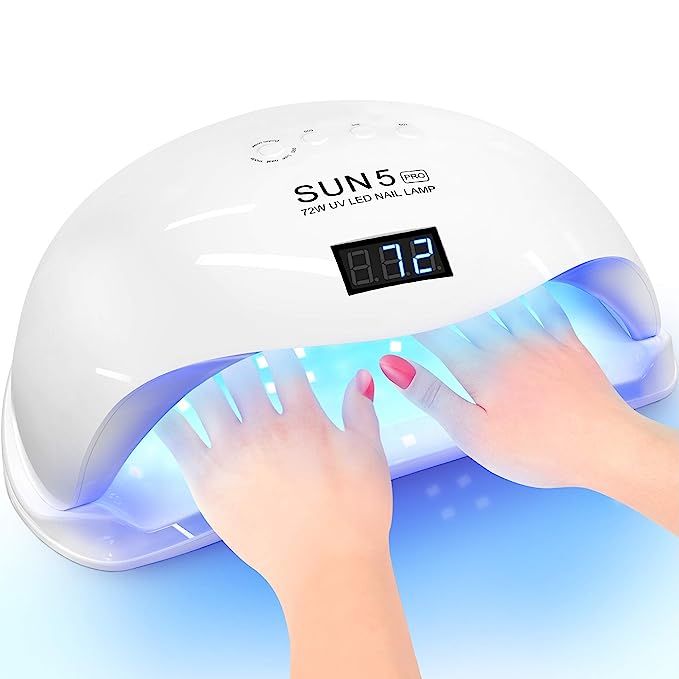 Professional Nail Dryer 72W - Sun 5 Pro Best UV LED Nail Lamp for Fingernail & Toenail Gel Based ... | Amazon (US)