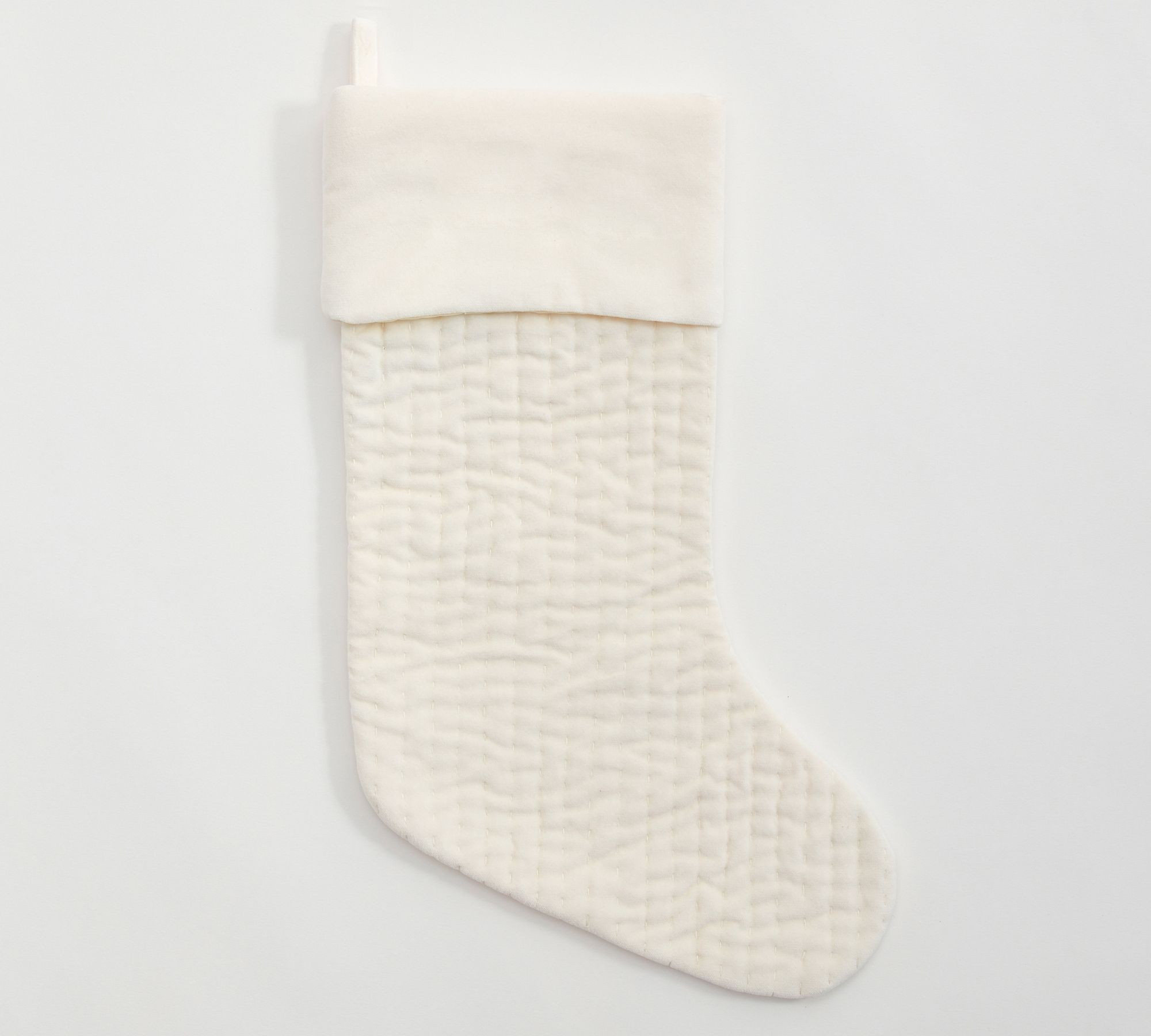 Channel Quilted Velvet Stockings | Pottery Barn (US)