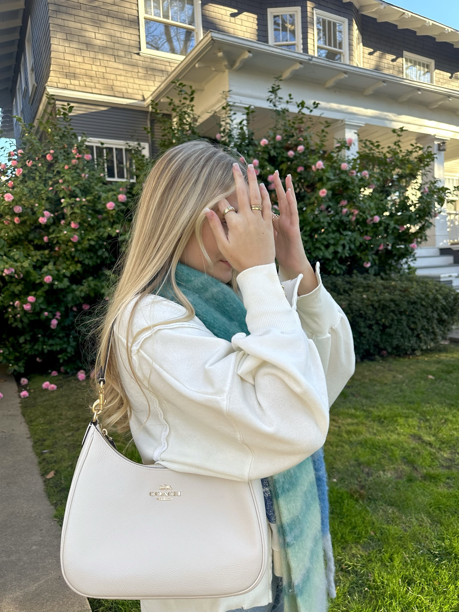 Obsessed with my new purse. The perfect size! Fits so much without being too big. Outfit linked in another post:) #coachoutlet #coach #shoulderbag #springpurse #terihobo #viralheartcoachbag 

#LTKstyletip #LTKMostLoved #LTKSeasonal