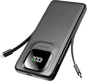 Amazon.com: Crazywhale Portable Charger with Built-in Cables,22.5W Super Fast Charging Power Bank... | Amazon (US)