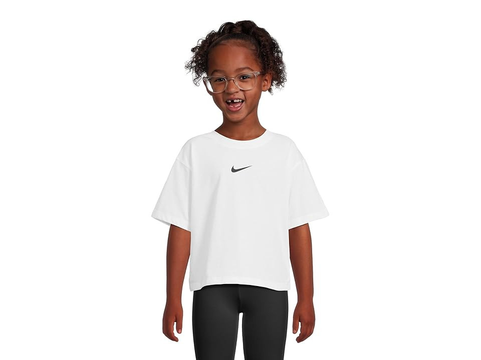 Nike Kids Femme Sport T-shirt (Little Kid) Girl's T Shirt White : 4 Little Kid, Cotton/Polyester | Zappos
