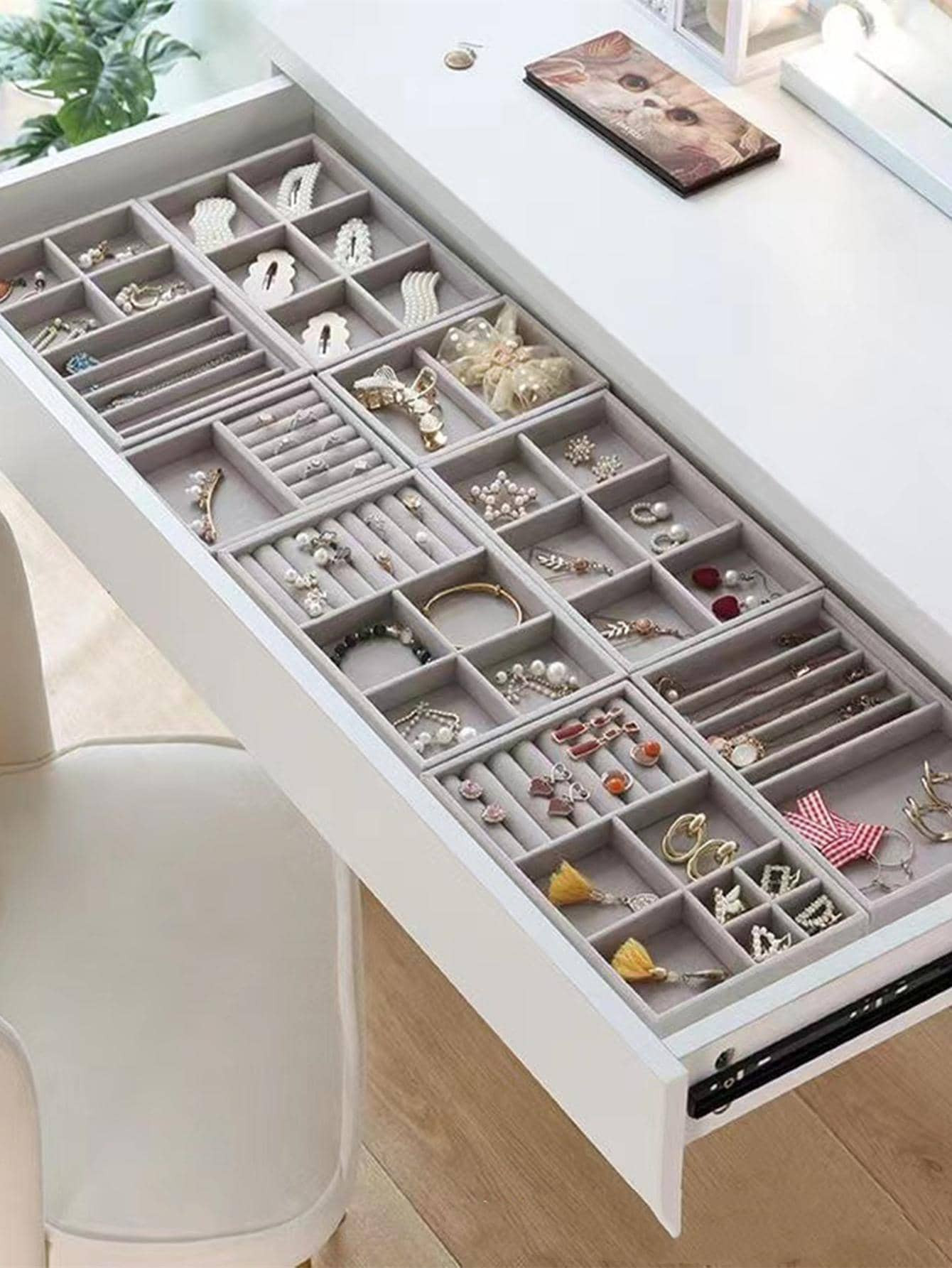 1pc Multi-Grid Jewelry Storage Box, Nordic Drawer Jewelry Storage Box For Home, Gift For Valentin... | SHEIN