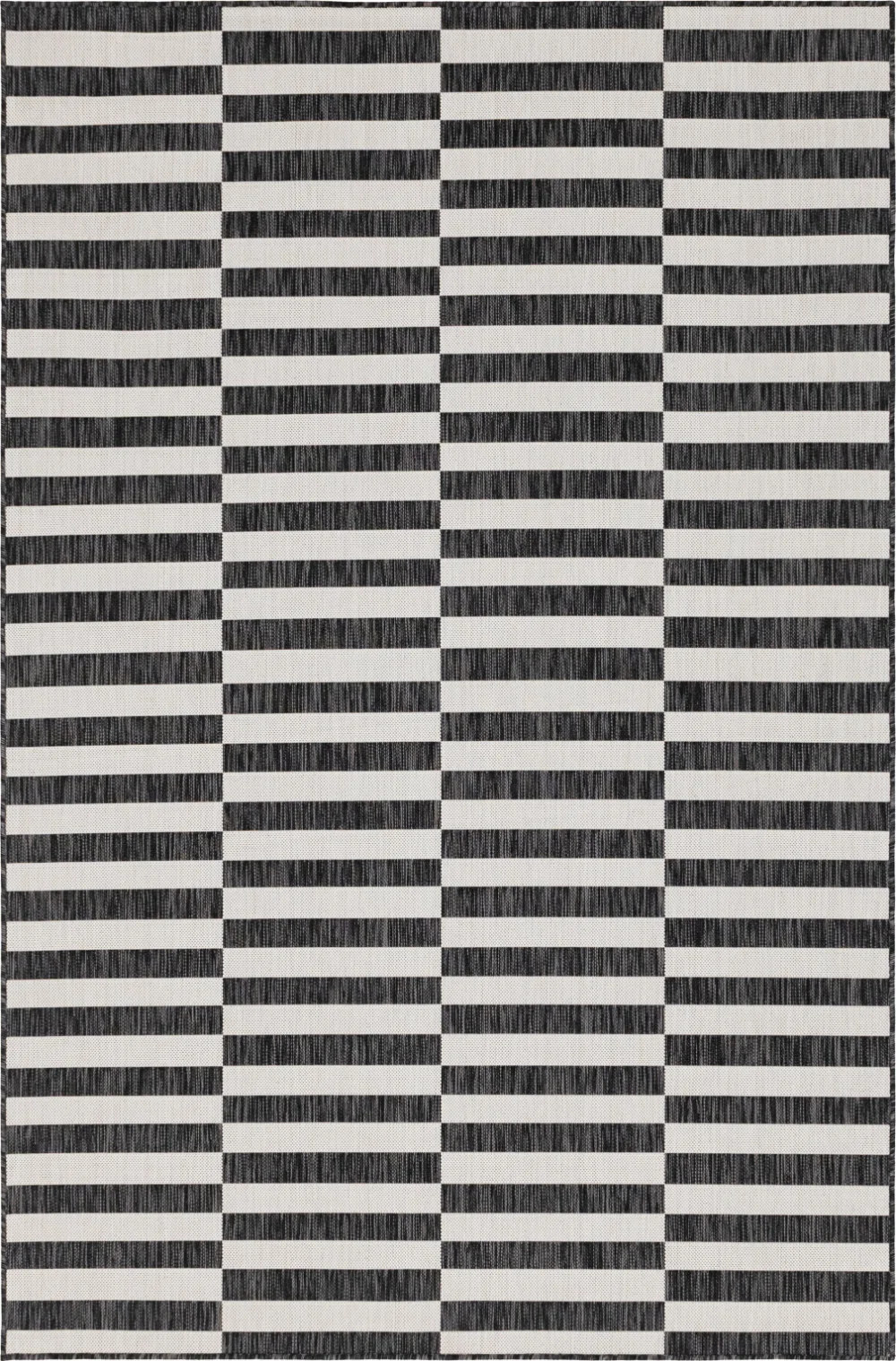 Finkelstein Machine Woven / Power Loomed Charcoal/Ivory Indoor/Outdoor Rug | Wayfair North America