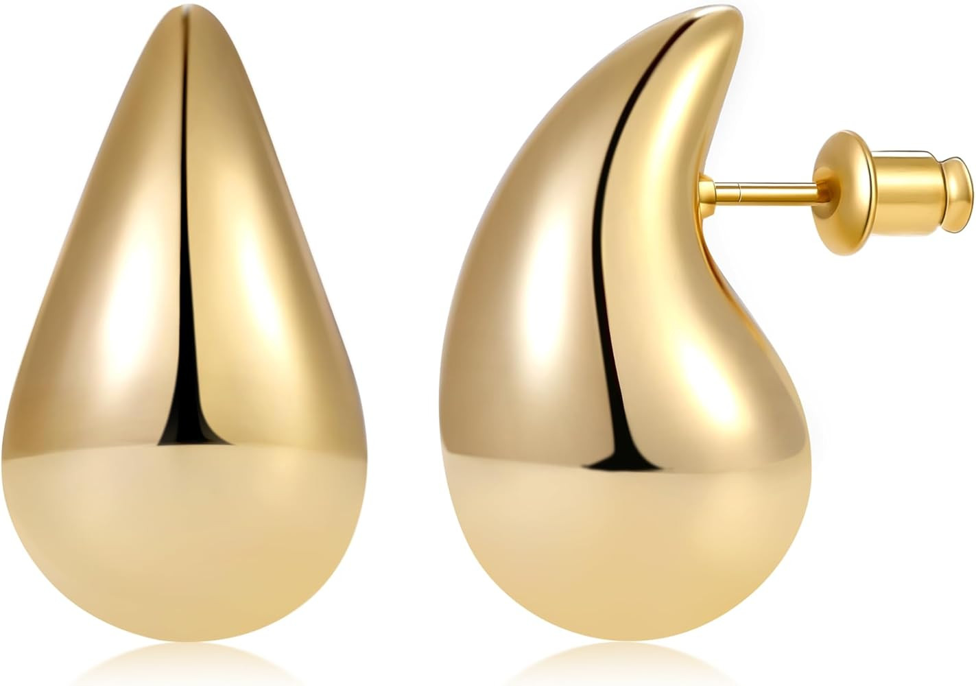 Gacimy Gold Teardrop Earrings Dupes for Women, Chunky Gold Earrings for Women with 925 Sterling S... | Amazon (US)