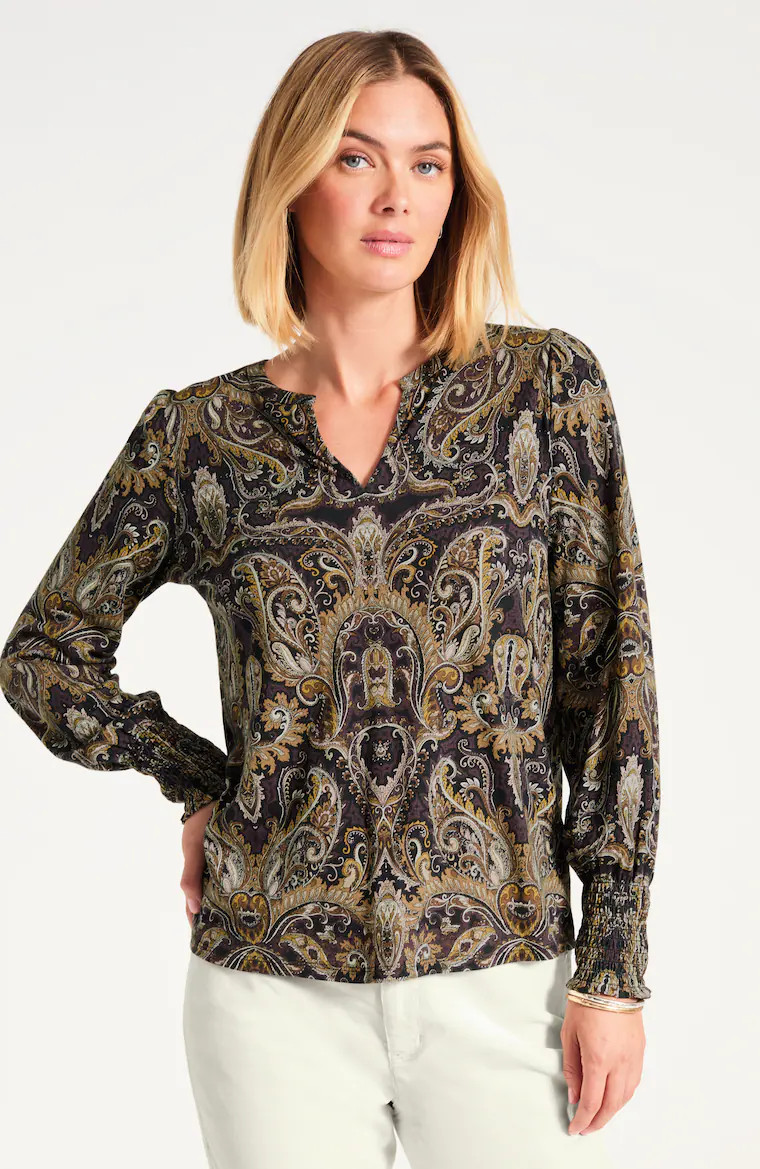 Smocked-Cuff Top | J. Jill