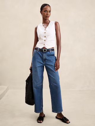 Mid-Rise Barrel Jean | Banana Republic Factory