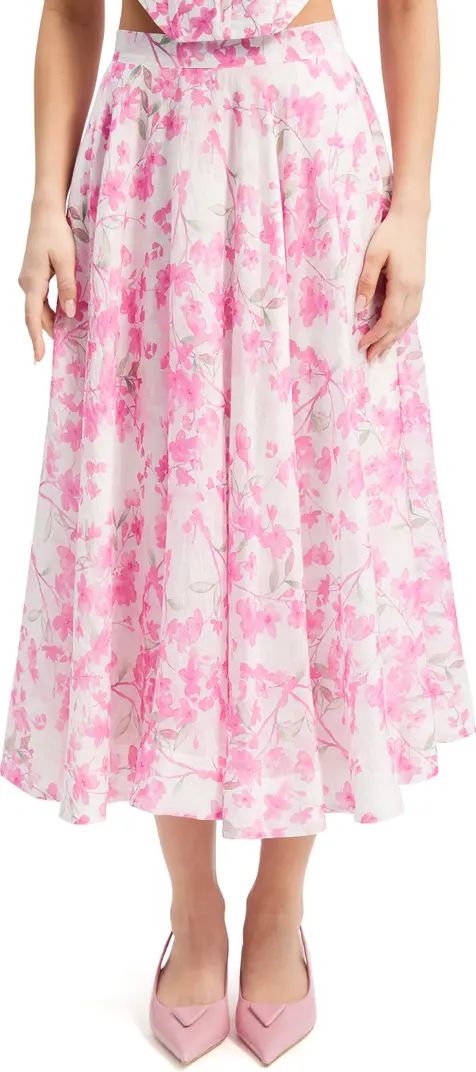 Mirabelle Floral Print Midi Skirt | Nordstrom