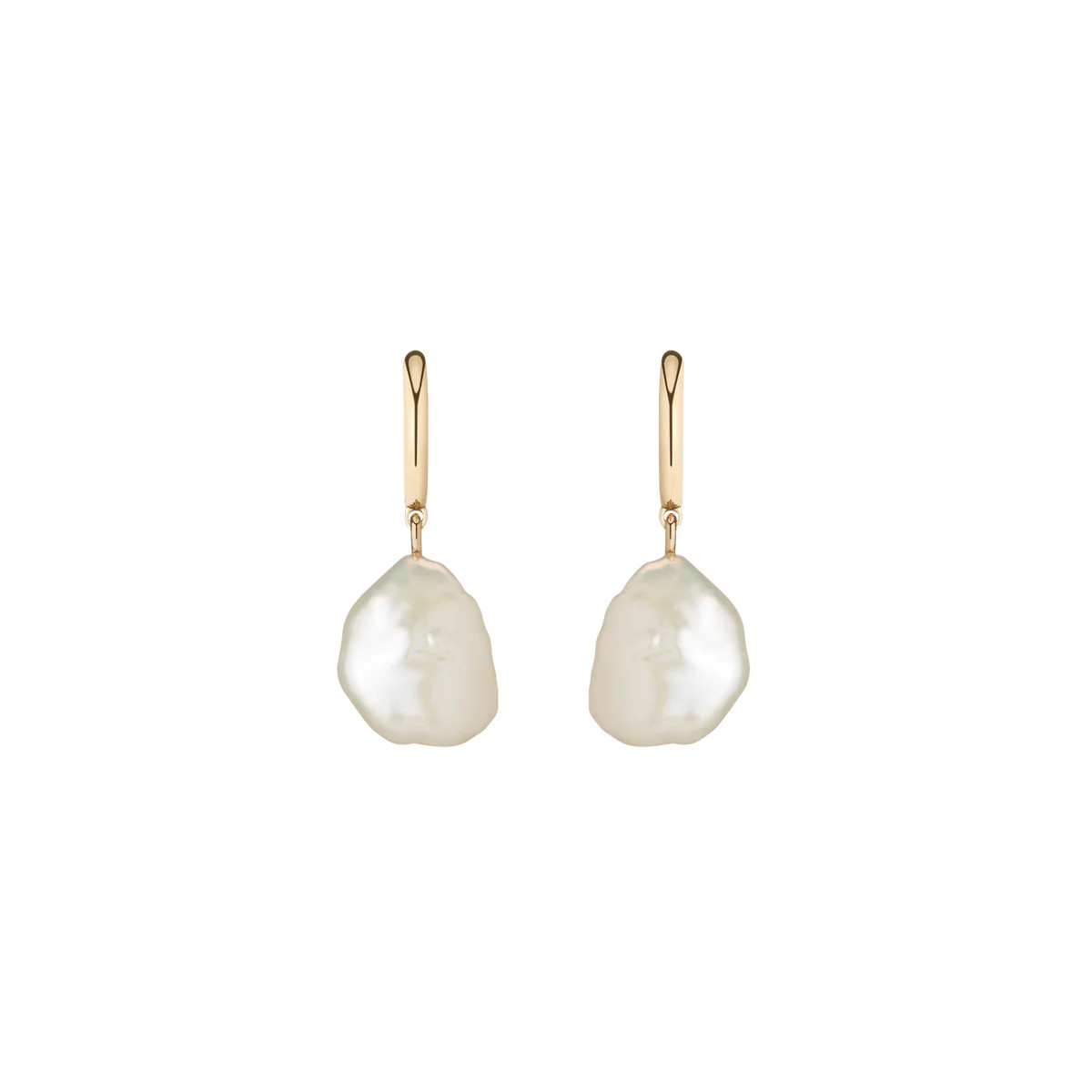 Organic Pearl Drop Huggie Earrings | AUrate New York