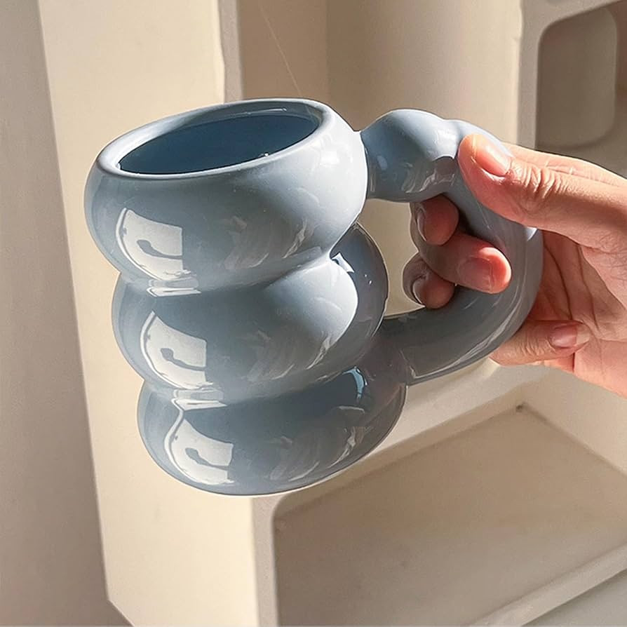 Koythin Ceramic Coffee Mug, Cute Creative Planetary Trajectory Shape Handle Mug Design for Office... | Amazon (US)